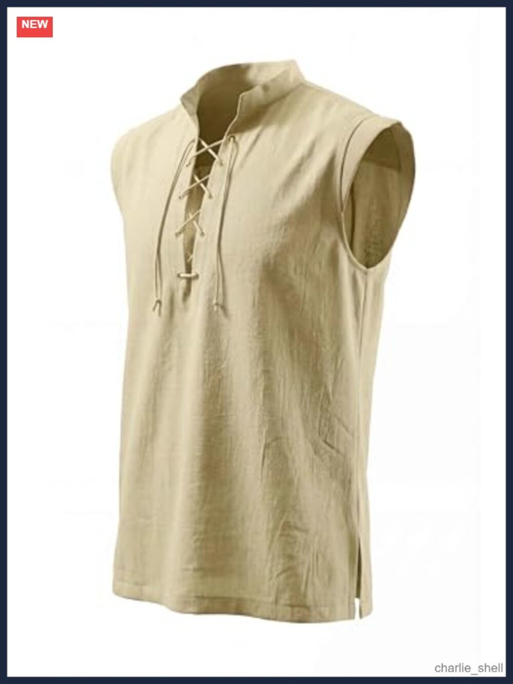 Men's Cotton Tank Top Sleeveless Pirate Shirt Renaissance Costume